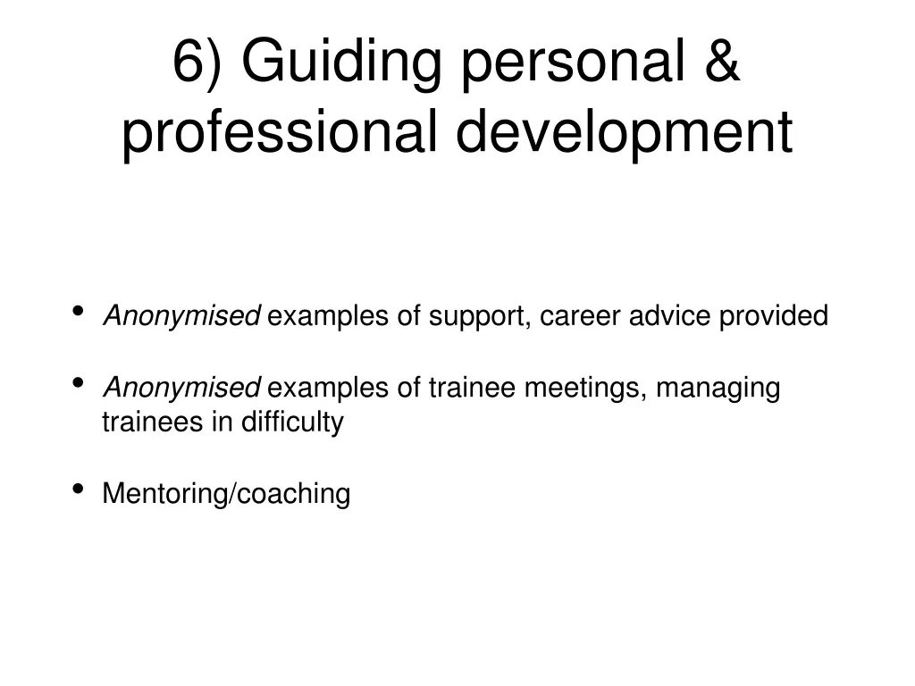 6 guiding personal professional development