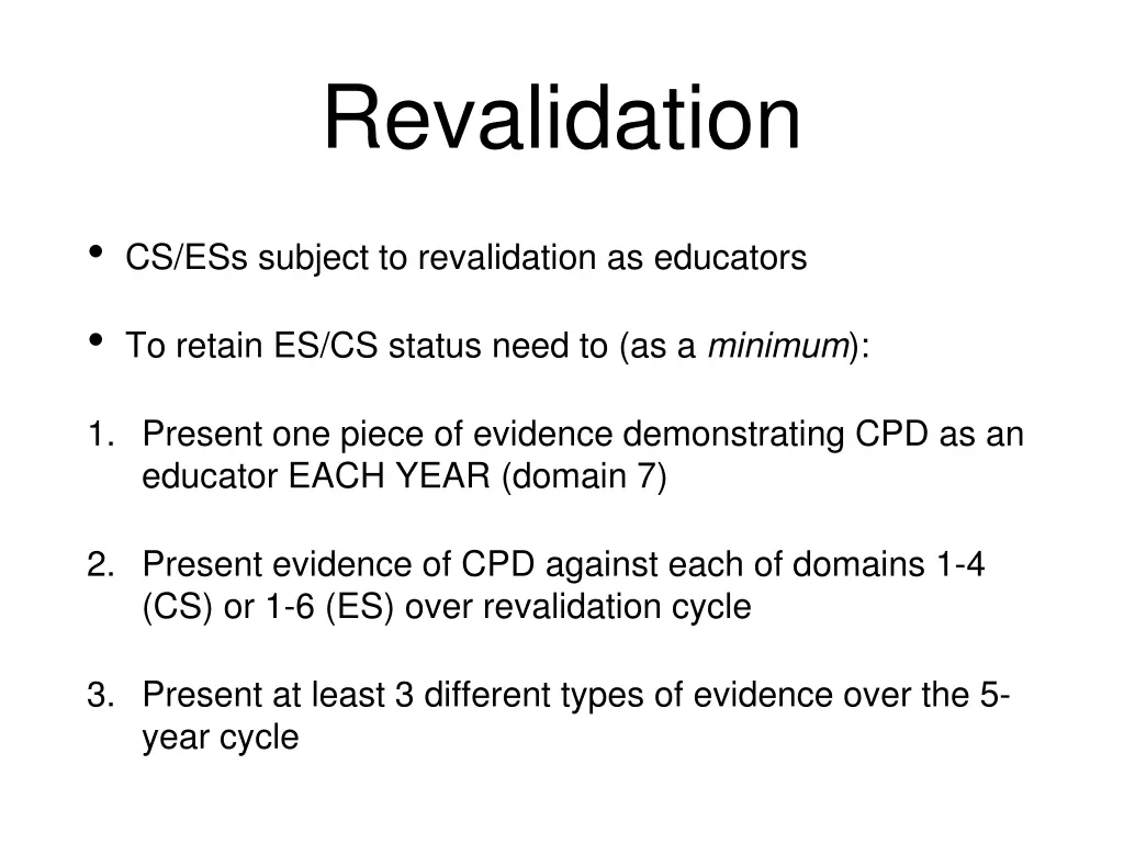 revalidation