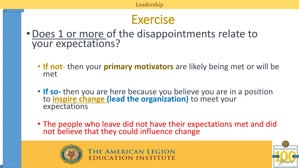 leadership exercise exercise