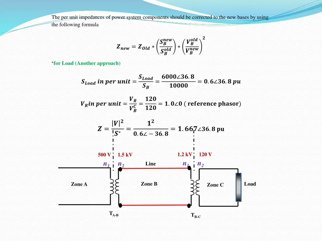 the per unit impedances of power system 1