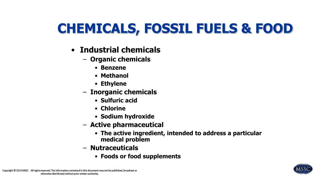 chemicals fossil fuels food 1