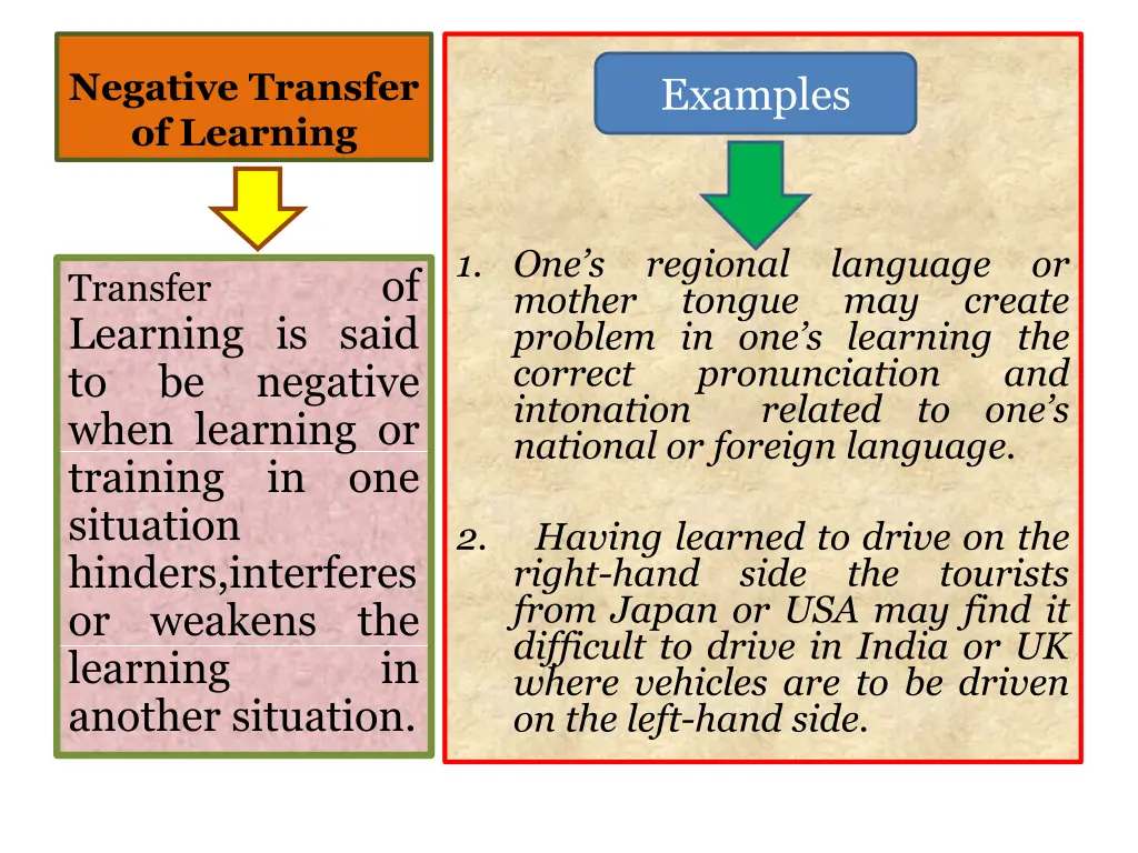 negative transfer of learning