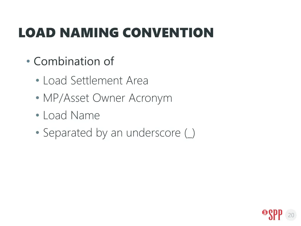 load naming convention