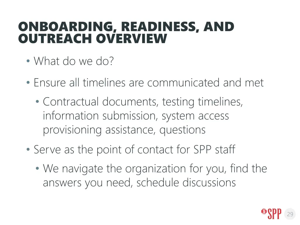 onboarding readiness and outreach overview what