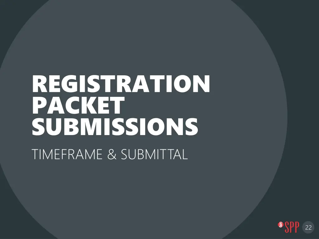 registration packet submissions timeframe