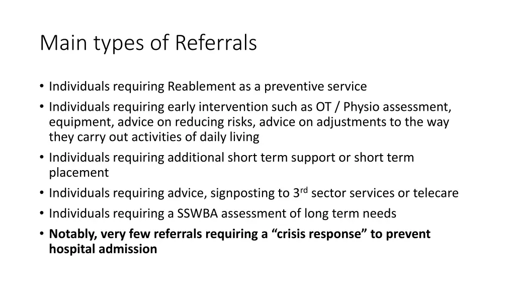 main types of referrals