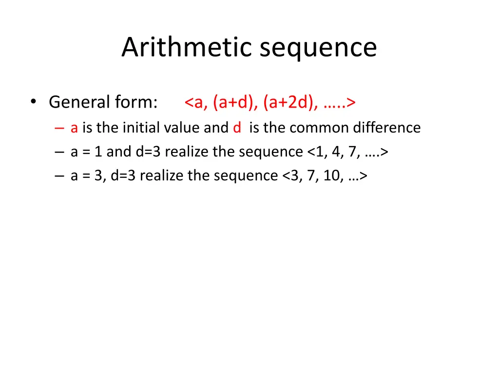 arithmetic sequence