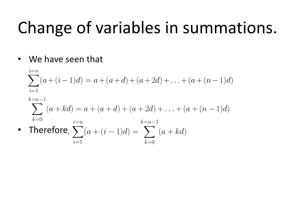 change of variables in summations 1