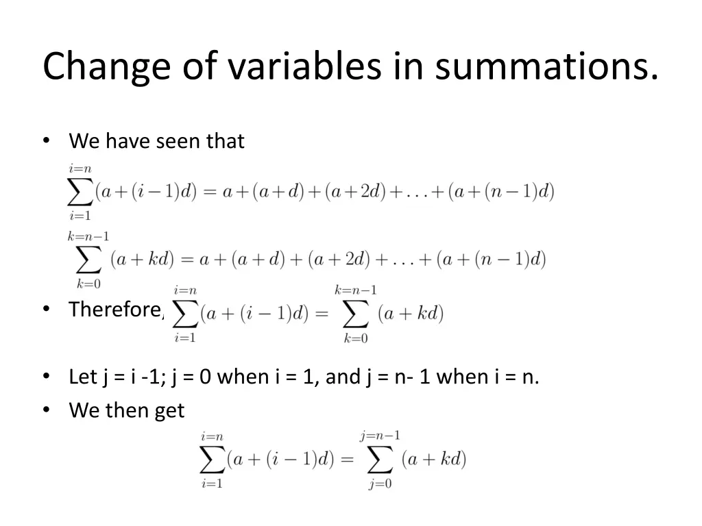 change of variables in summations 2