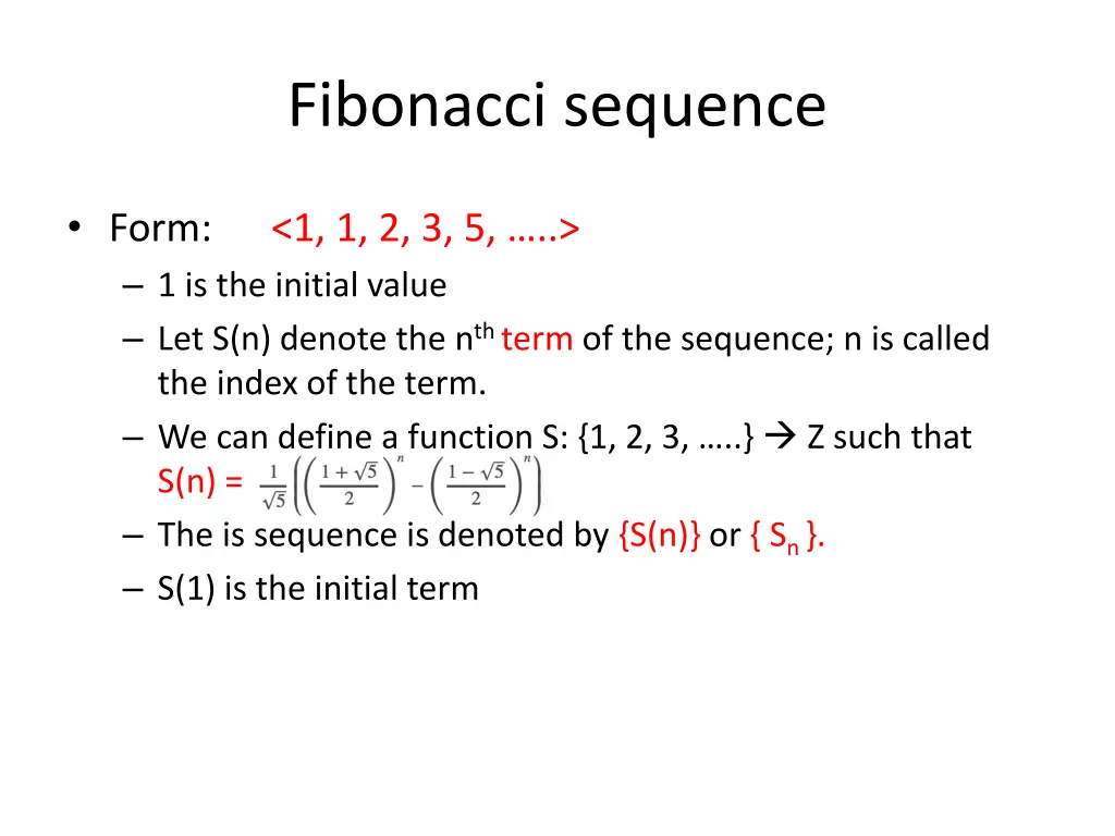 fibonacci sequence