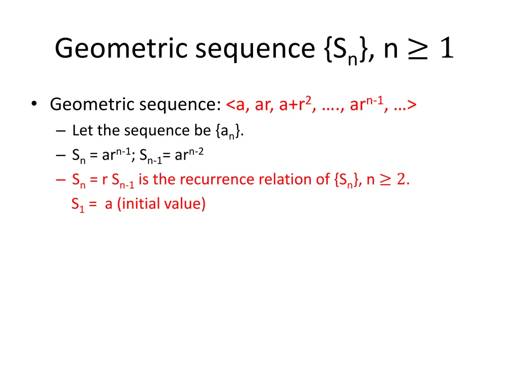 geometric sequence s n n 1