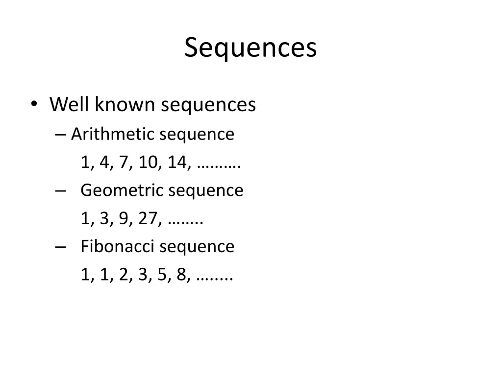 sequences