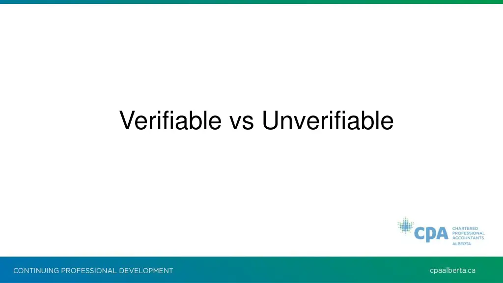 verifiable vs unverifiable