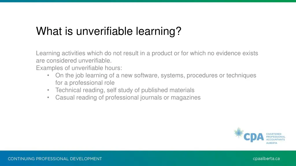 what is unverifiable learning