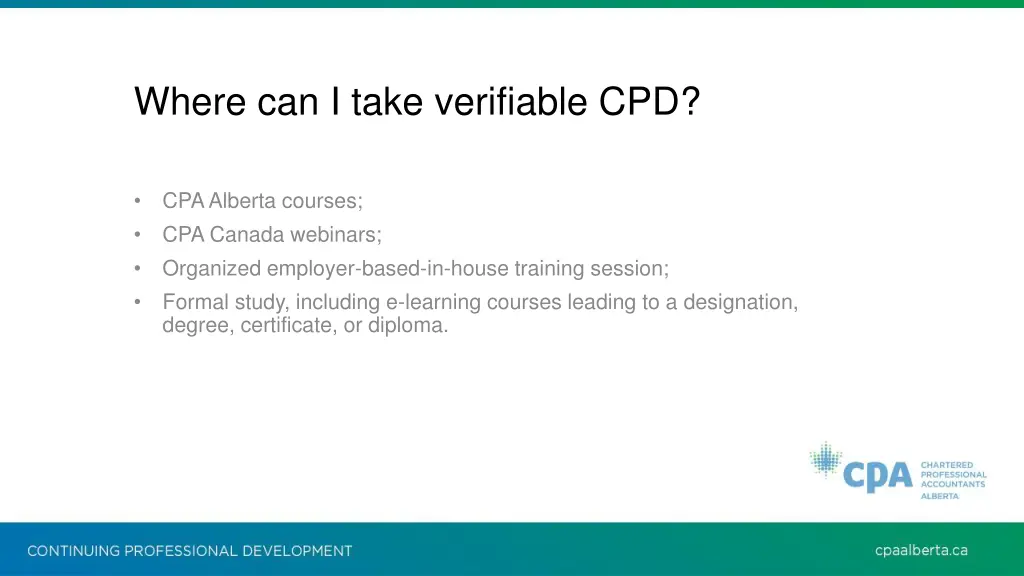 where can i take verifiable cpd