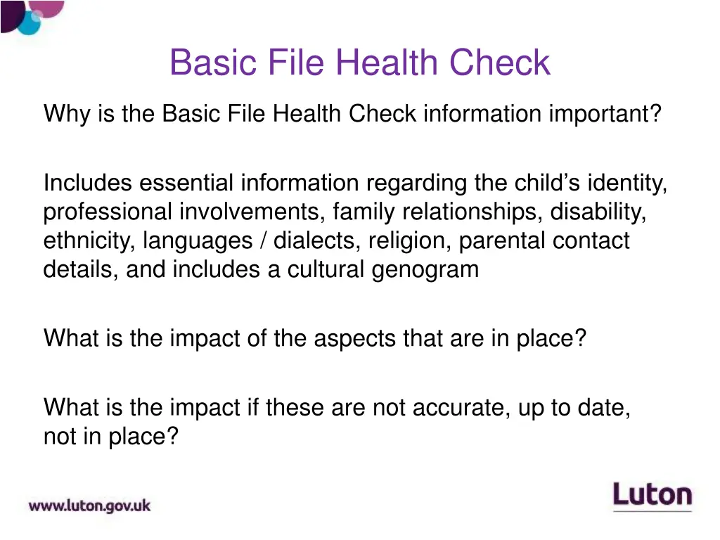 basic file health check