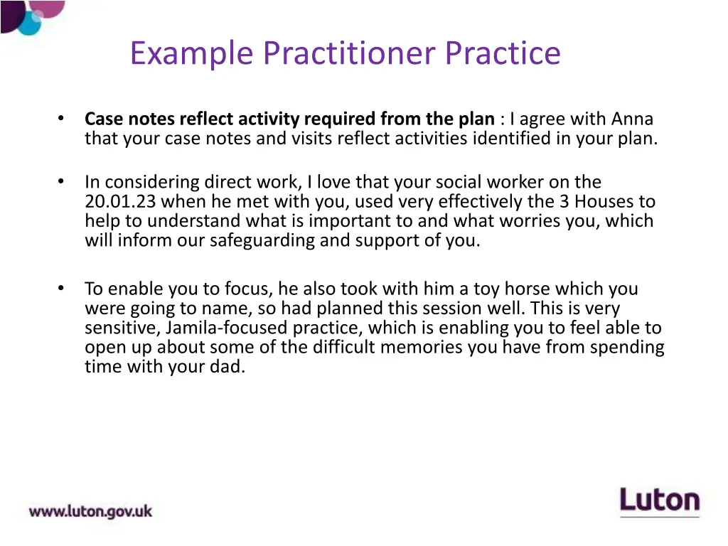 example practitioner practice