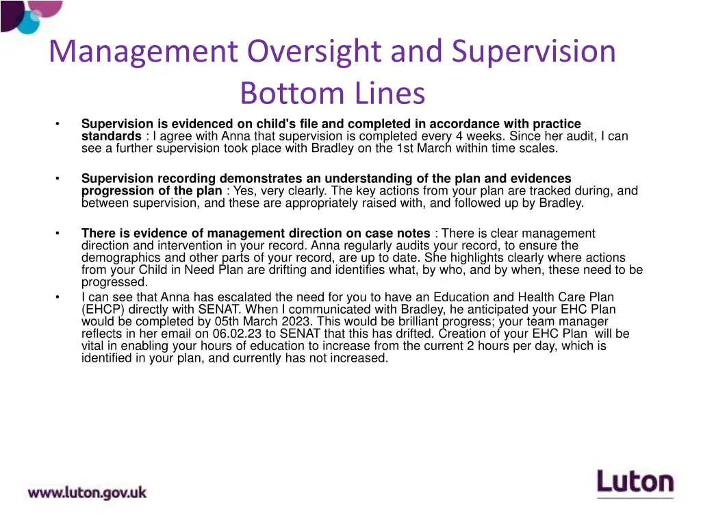 management oversight and supervision bottom lines 1