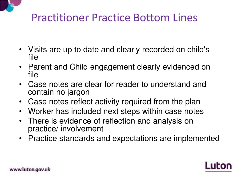 practitioner practice bottom lines