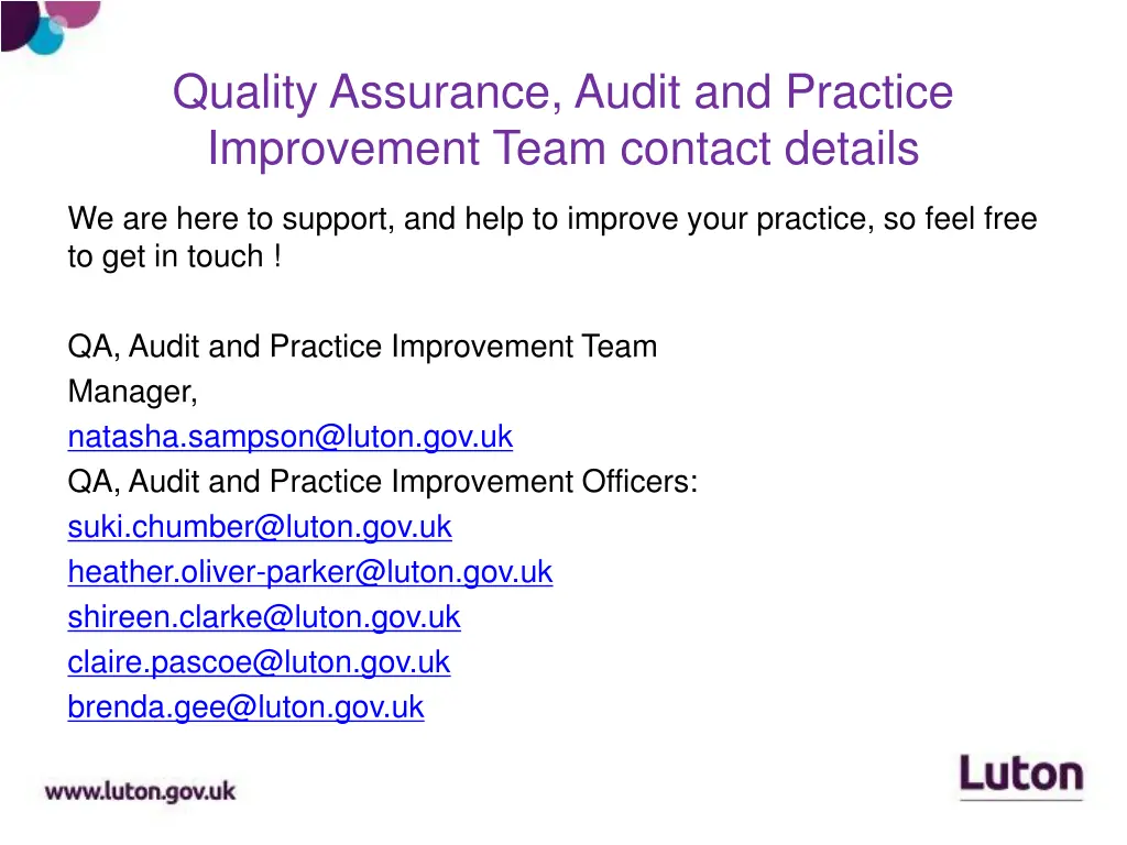 quality assurance audit and practice improvement