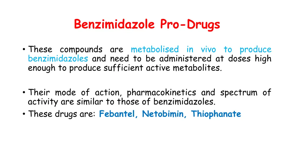 benzimidazole pro drugs