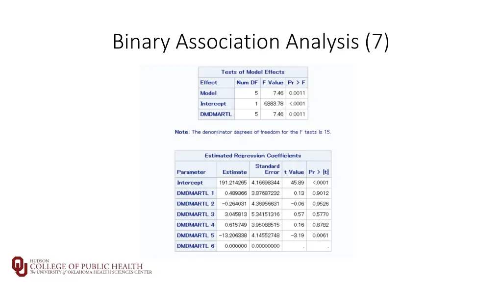 binary association analysis 7