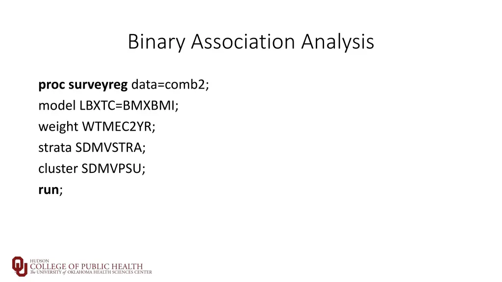 binary association analysis