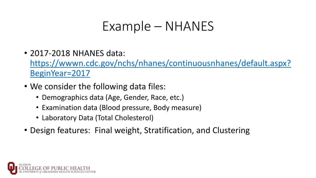 example nhanes