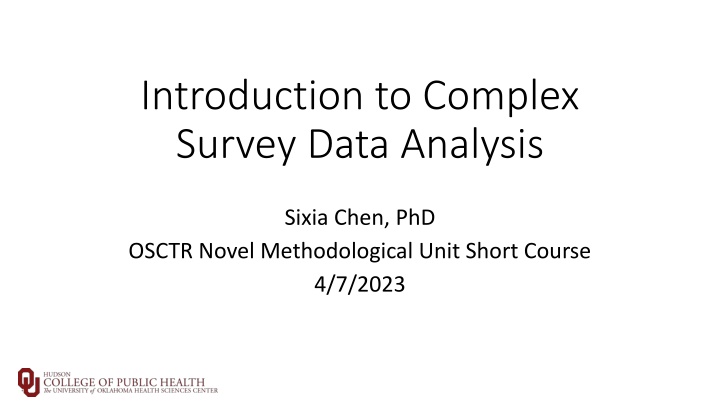 introduction to complex survey data analysis