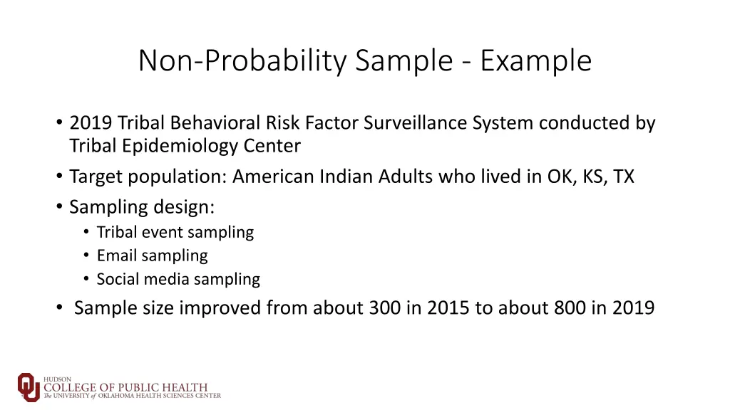 non probability sample example