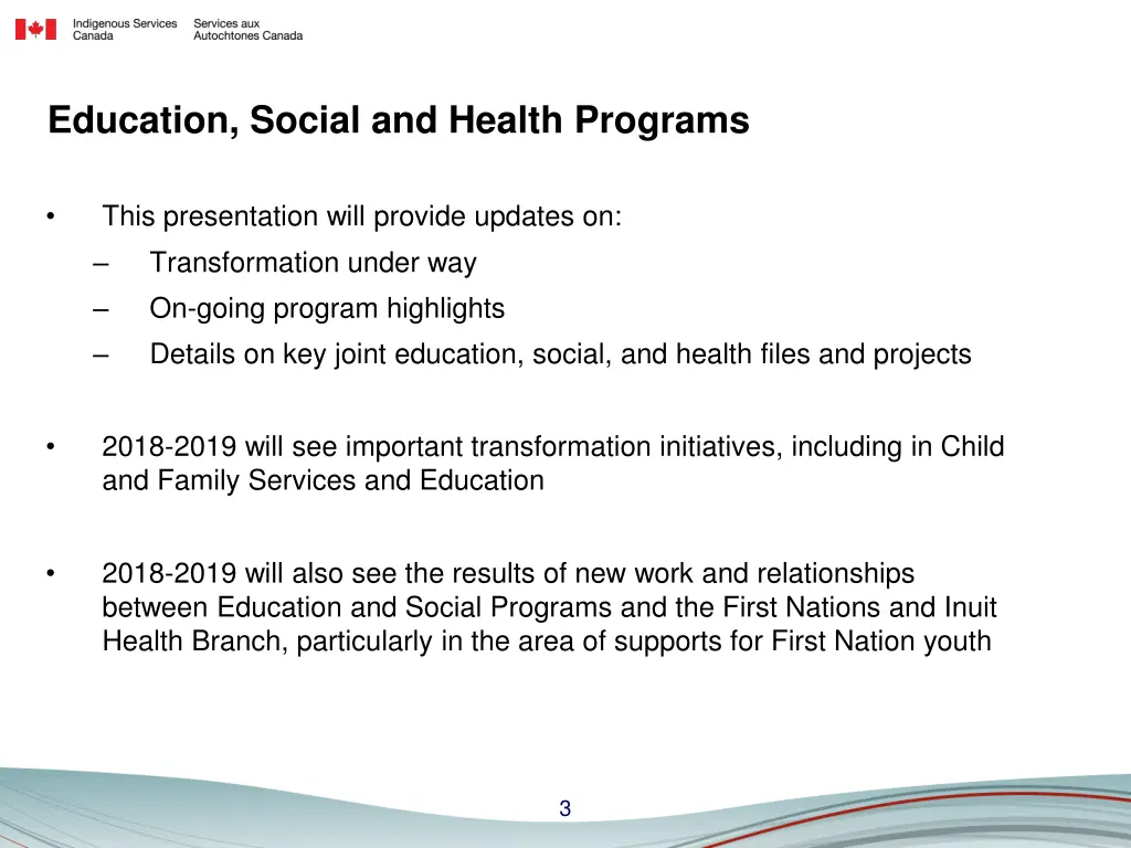 education social and health programs