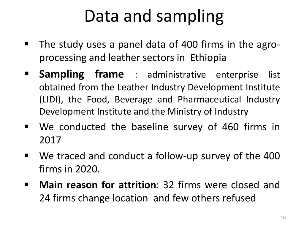 data and sampling