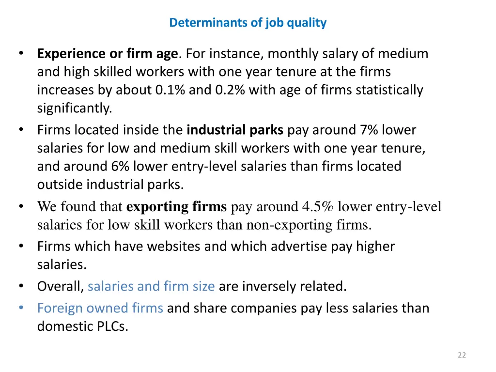 determinants of job quality