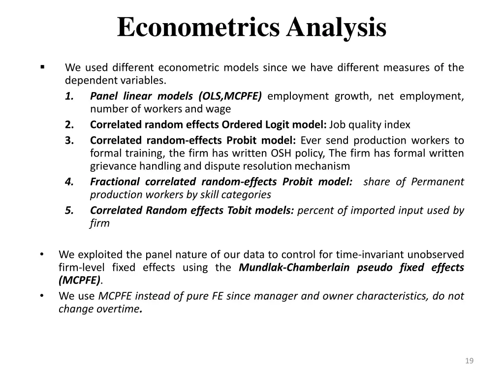 econometrics analysis