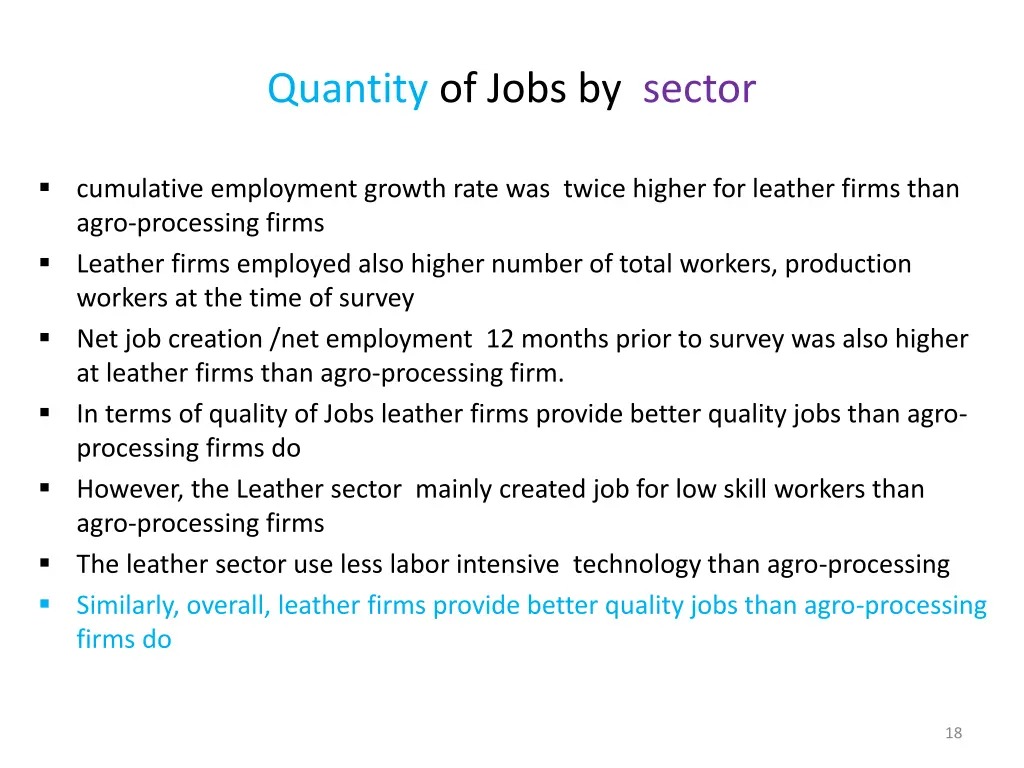 quantity of jobs by sector 1