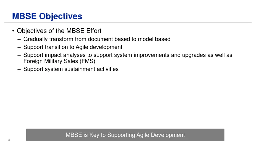 mbse objectives