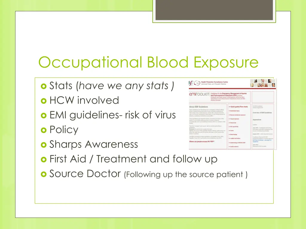 occupational blood exposure