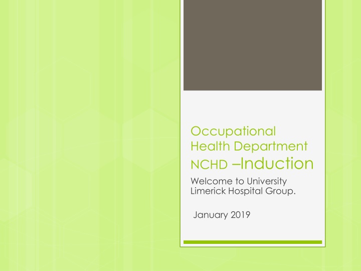 occupational health department nchd induction