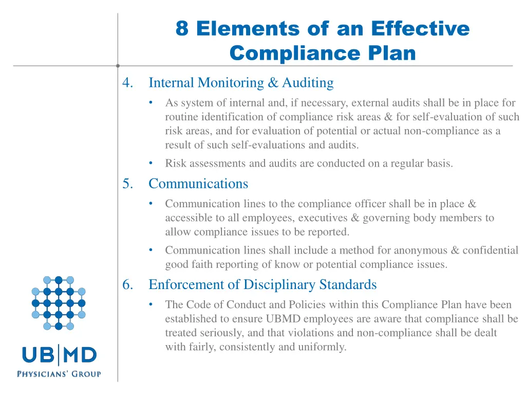 8 elements of an effective compliance plan 1