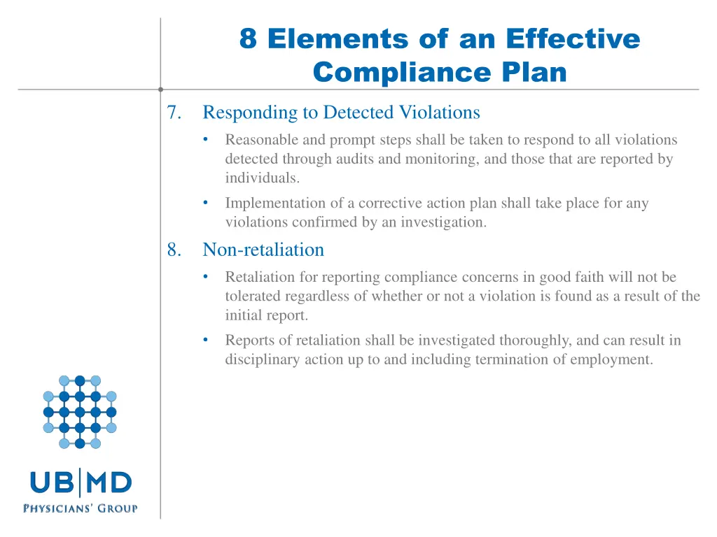 8 elements of an effective compliance plan 2