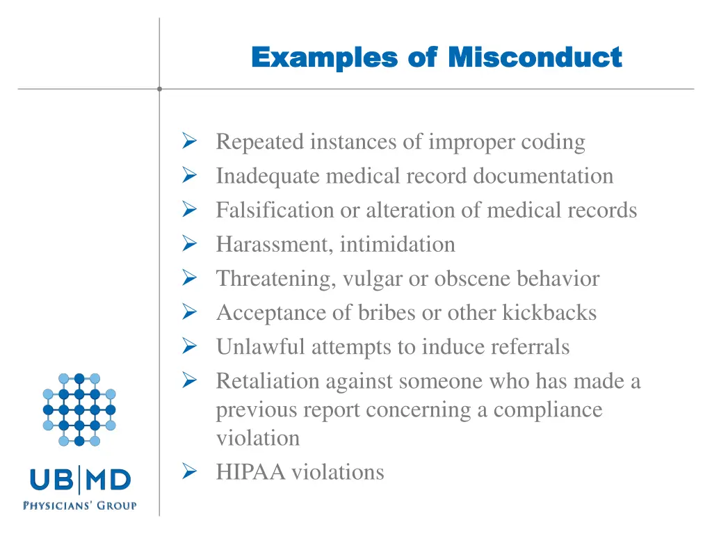 examples of misconduct examples of misconduct