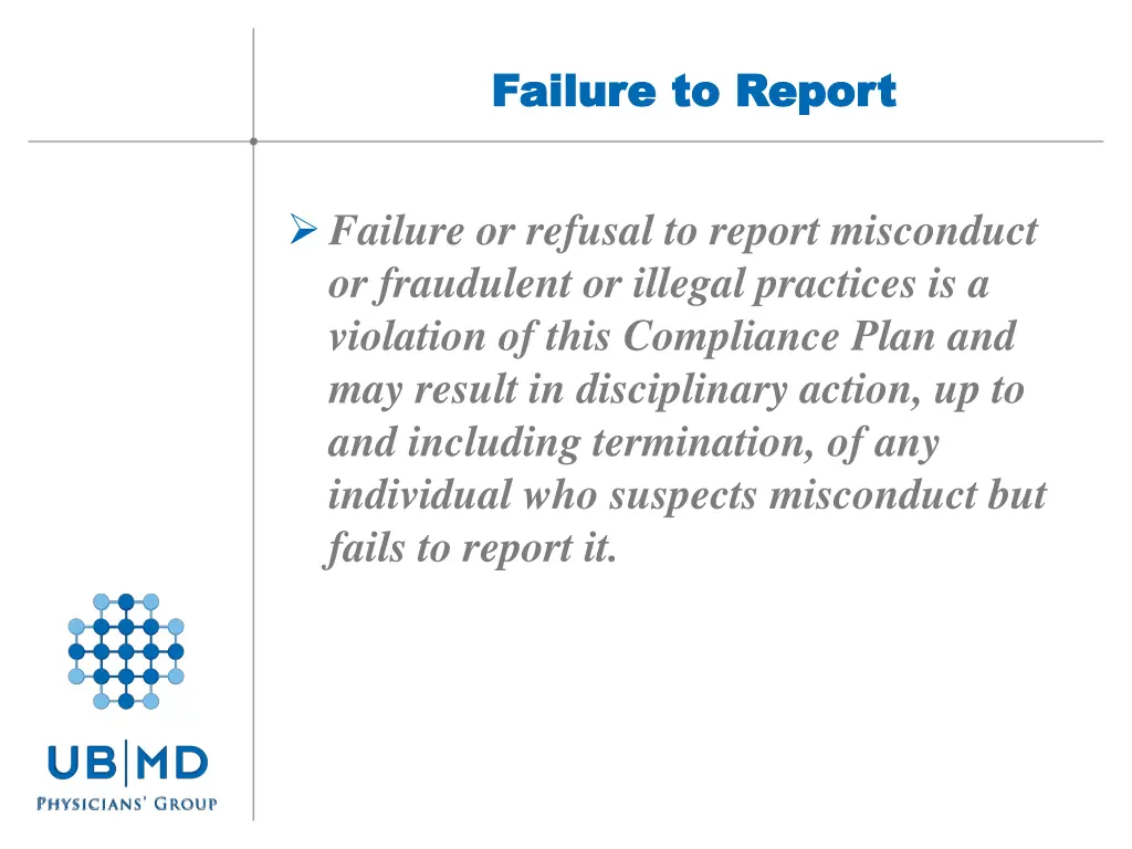 failure to report failure to report