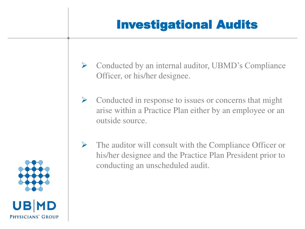 investigational audits investigational audits