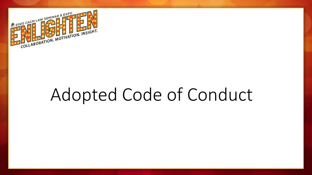 adopted code of conduct