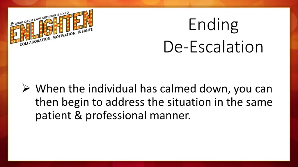 ending de escalation