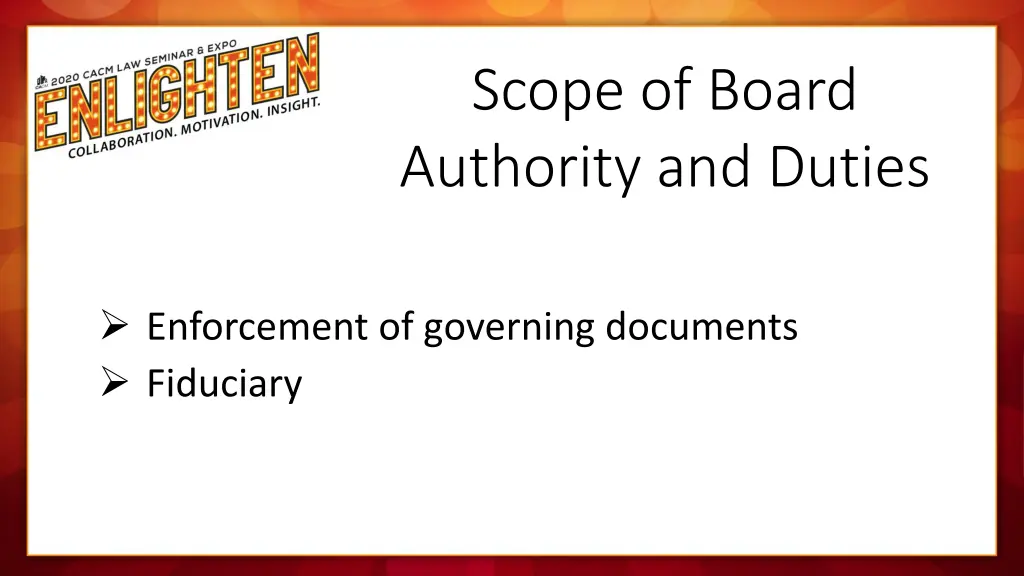 scope of board authority and duties