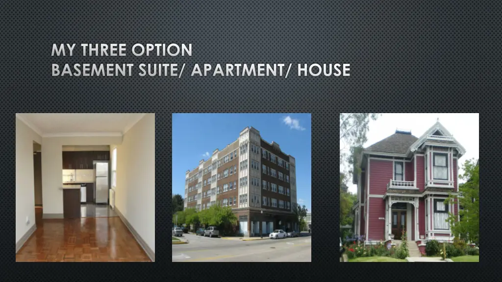 my three option basement suite apartment house