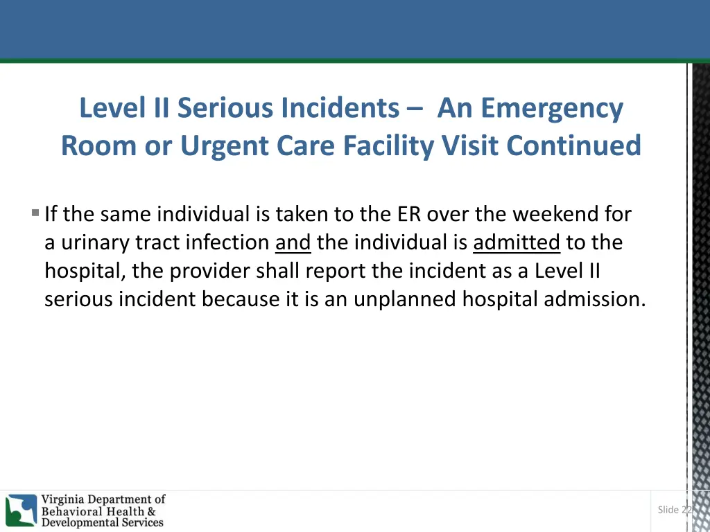 level ii serious incidents an emergency room 1