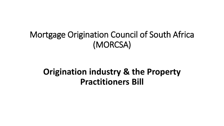 mortgage origination council of south africa