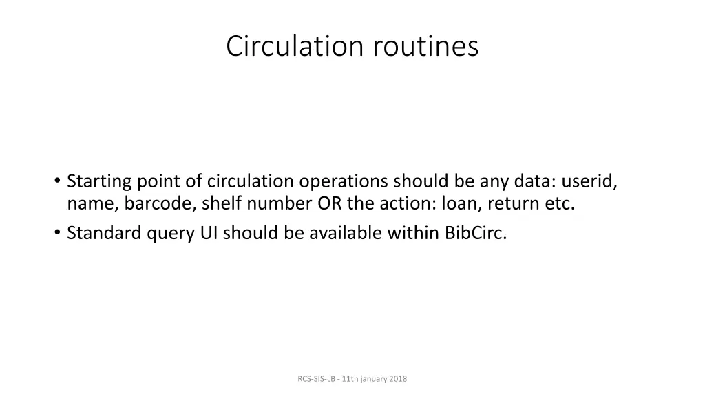 circulation routines